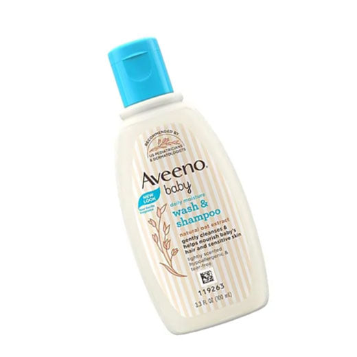 Aveeno Baby Daily Moisture Wash and Shampoo Natural Oat Extract 3.3 OZ (100ml)