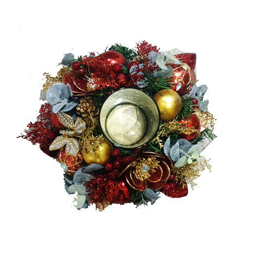 Christmas V. Candle Holder R. Capiz Flower
