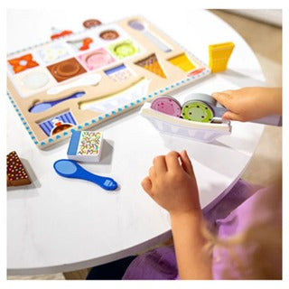 Melissa & Doug Wooden Magnetic Ice Cream Puzzle & Play Set