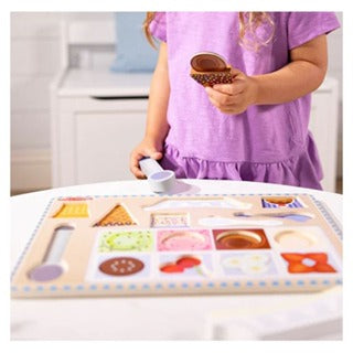 Melissa & Doug Wooden Magnetic Ice Cream Puzzle & Play Set