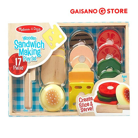 Melissa & Doug Wooden Sandwich Making Playset