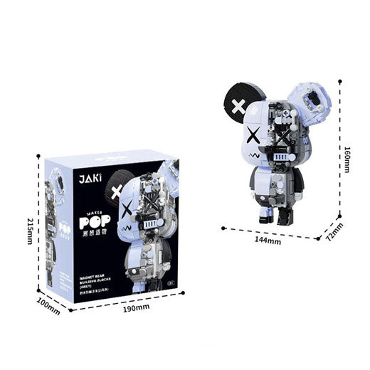 Jaki Magnet Bear Building Blocks Grey