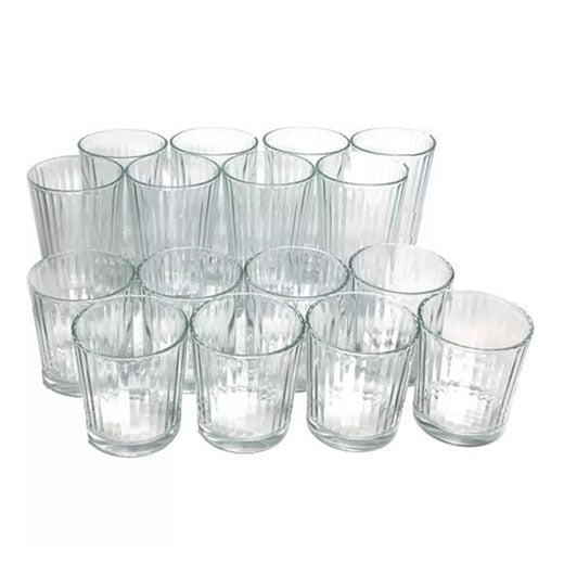 Gibson Home Moonstone Glass Double Old Fashion and Tumbler Set 16pcs