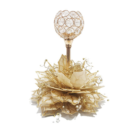 Jeweled Candle Holder Natural