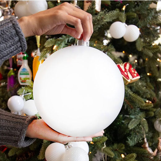 Christmas Ball Matte White White 20cm