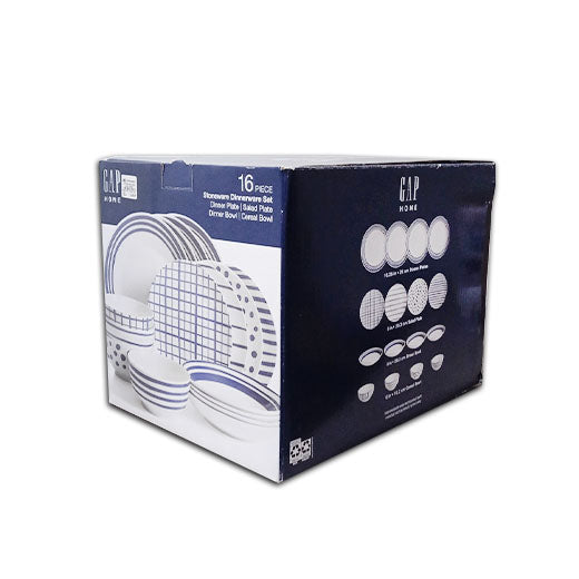 Gap Home New Blue 16-Pieces Blue & White Decal Dinnerware Set Gap Home New Blue 16-Pieces Blue & White Decal Dinnerware Set