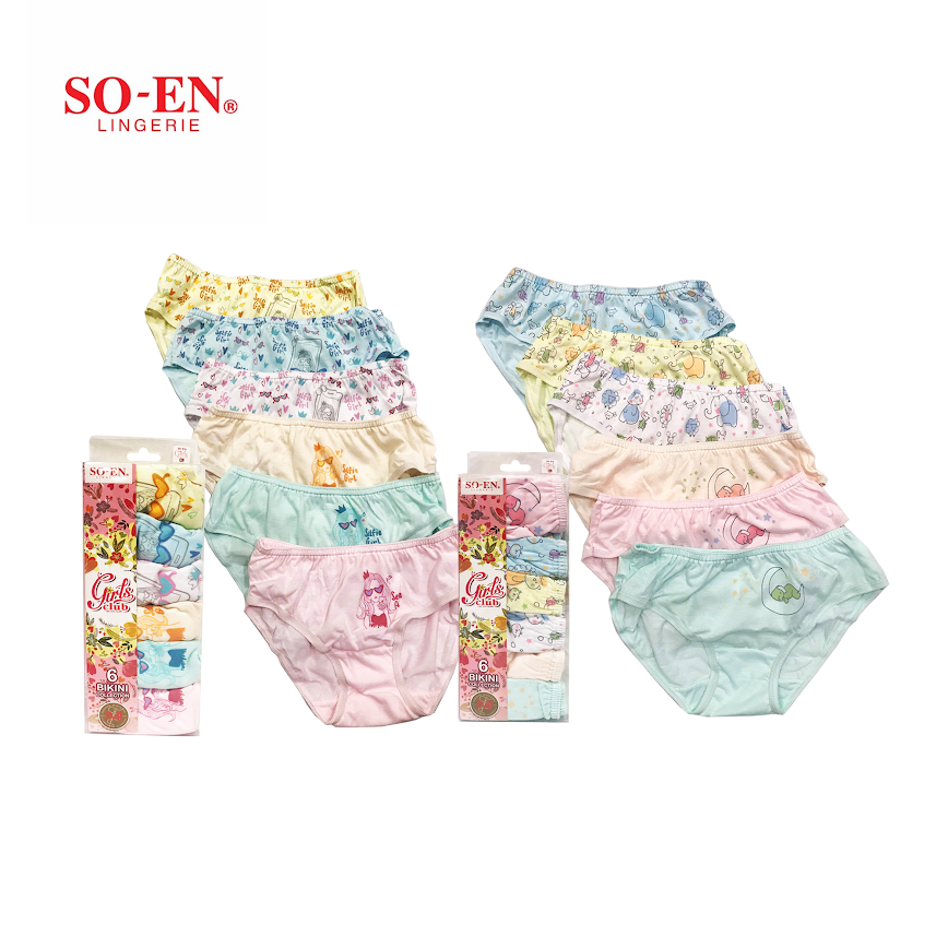 Soen Girls's 6 in 1 Panty - Large