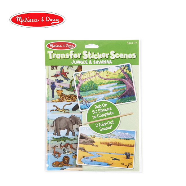 Melissa Doug Transfer Sticker Scenes Jungle Savanna