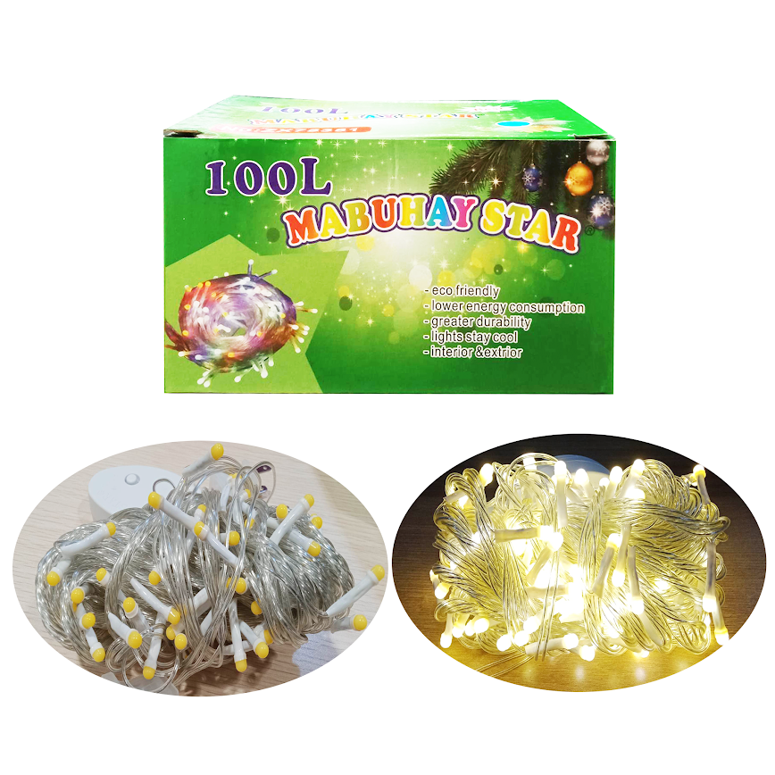 Mabuhay Star Christmas Round Head LED Light 100L- Yellow
