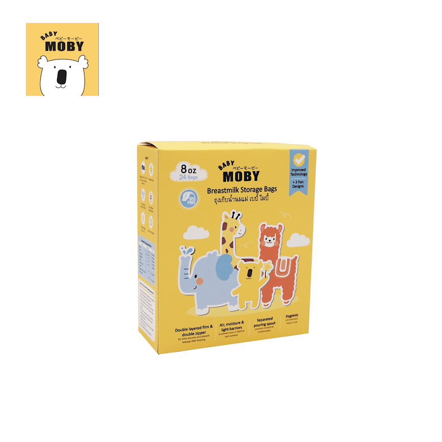 Baby Moby 8oz 24 Pcs Breastmilk Storage Bags
