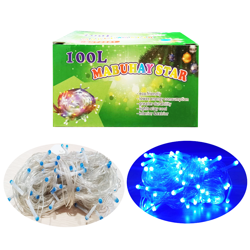 Mabuhay Star Christmas Round Head LED Light 100L- Blue
