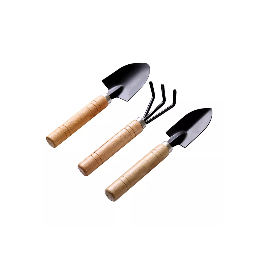 3 Pcs Mini Garden Tools Set - Wooden Handle