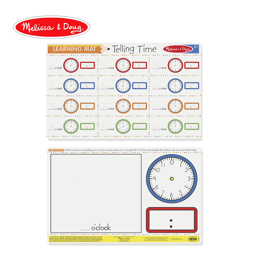 Melissa & Doug Learning Mat - Telling Time