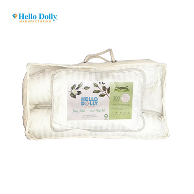 Hello Dolly Organic Cotton Baby Bolster and Head Pillow Set