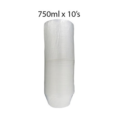 Plastic Clear Container Round 750ml 50's