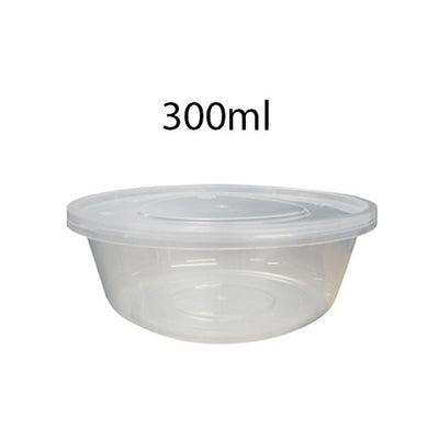 Plastic Clear Container Round 300ml 10's