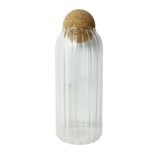 Glass Container Groove with Ball Cover 1000ml