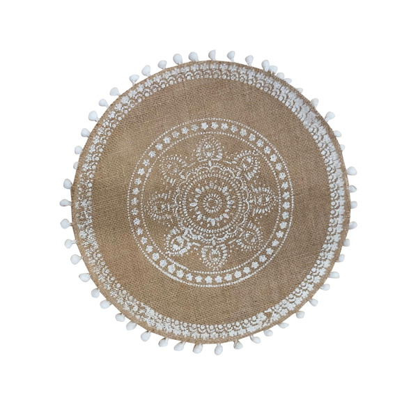 Nordic Woven Round Placemat with Tassel