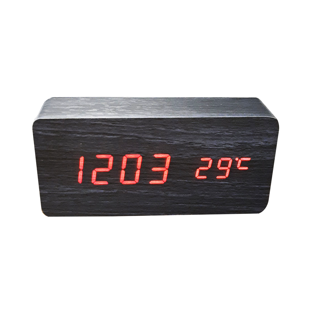 Desk Wooden Multifunctional Digital LED Clock