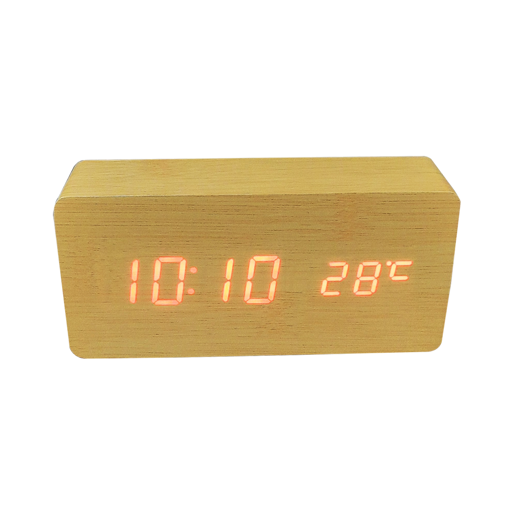 Desk Wooden Multifunctional Digital LED Clock