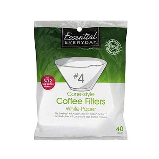 Essential Everyday #4 Cone-Style Coffee Filters White Paper