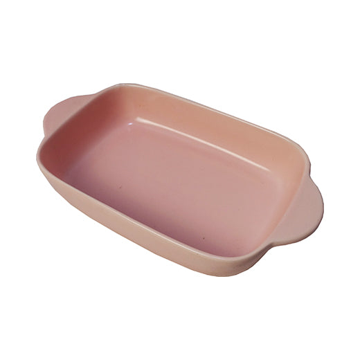 Pink Ceramic Serving Dish Rectangle with Handle 7inches