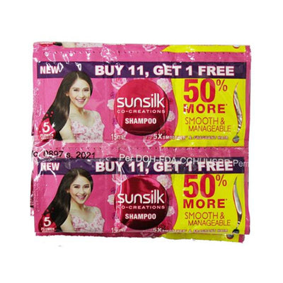 Buy 11 Sunsilk Shampoo Smooth & Manageable 15ml Get 1 Free