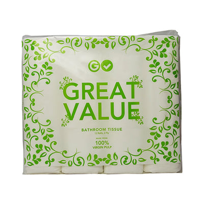 Great Value Bathroom Tissue 12 Rolls Pack 2 Ply