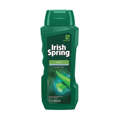 Irish Spring Aloe Moisturizing Face + Body Wash 18 fL Oz/532mL