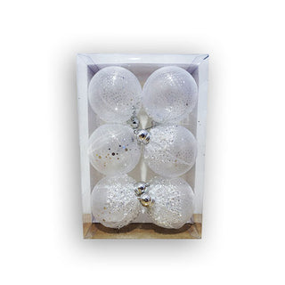 Christmas Balls Transparent  8cm x 6's