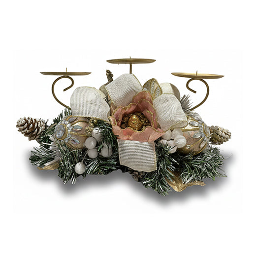 Christmas Candle Holder 3 Way - Pink/Gold