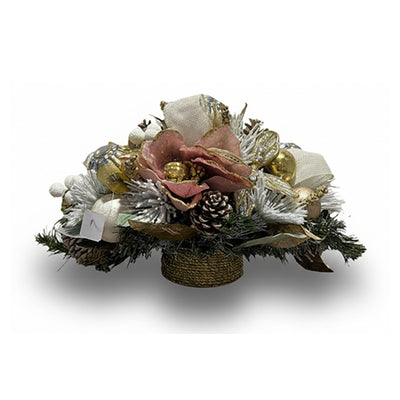 Christmas Centerpiece 21 inches - Pink/Gold/White