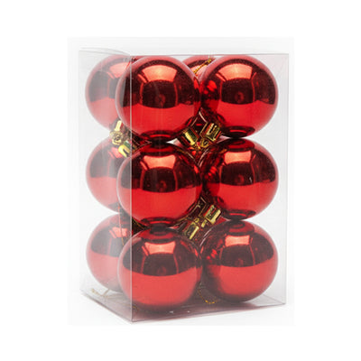 Christmas Balls Shiny Red 5CM 12pcs