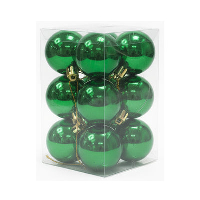 Christmas Balls Shiny Green 4CM 12pcs