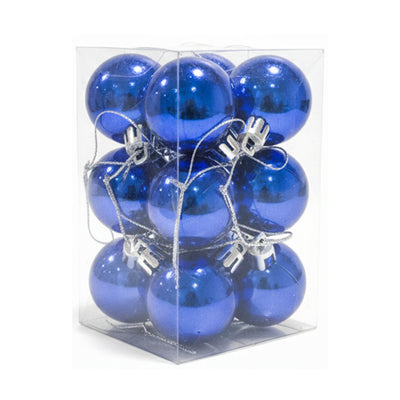 Christmas Balls Shiny Blue 4CM 12pcs