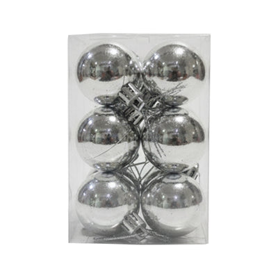 Christmas Balls Shiny Silver 4CM 12pcs