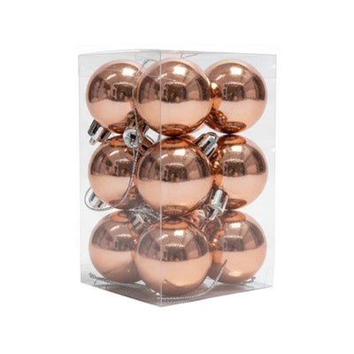 Christmas Balls Shiny Rosegold 4CM 12pcs