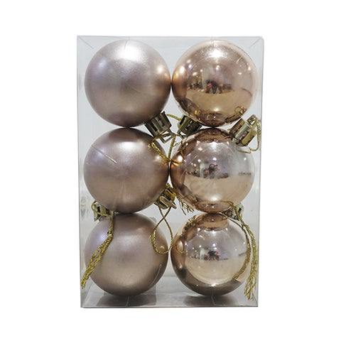 Christmas Balls Matte and Shiny 4CM 6pcs Champagne