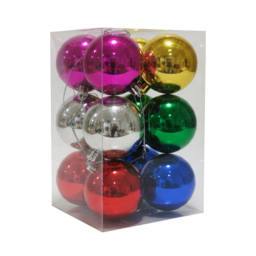 Christmas Balls Shiny Multicolor 7CM 12pcs