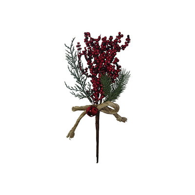 Christmas Berries Twig with Abaca Twine - 31 cm