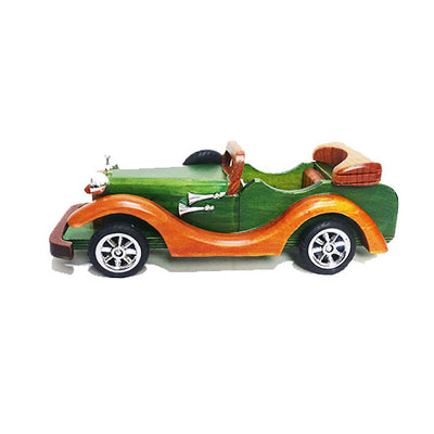 Wooden Classic Car Figurine 30cm - B