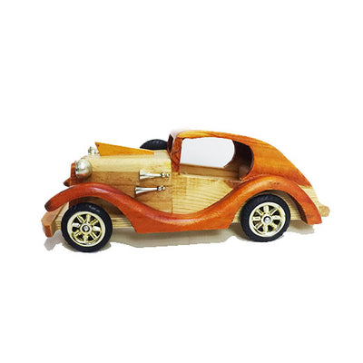 Wooden Classic Car Figurine 30cm - A