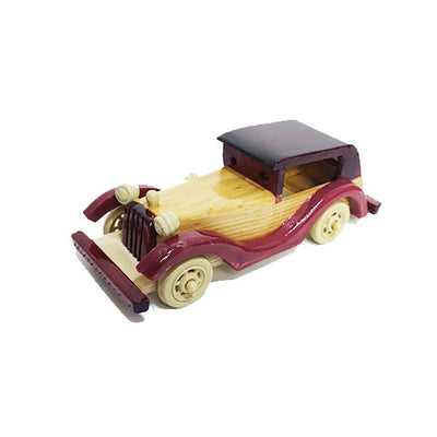 Wooden Classic Car Figurine 19cm