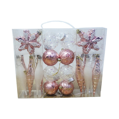 Christmas Balls Pink 26pcs