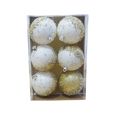 Christmas Balls Gold/Silver 6pcs 8CM