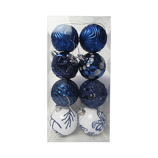 Christmas Balls 6cm 8pcs Blue