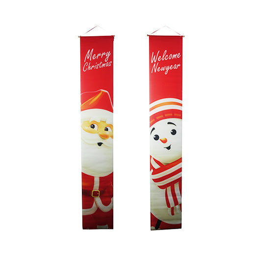 Christmas Decorative Hanging Banner - Santa and Snowman 2