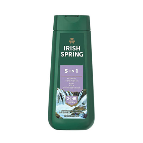 Irish Spring 5 in 1 Shampoo Conditioner Body Face 24hr Deodorizer 591ml