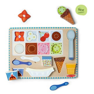 Melissa & Doug Wooden Magnetic Ice Cream Puzzle & Play Set