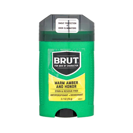 BRUT Warm Amber and Honor Antiperspirant and Deodorant Wide Stick For Men Sweat Protection and Odor Eliminators 2.7 OZ (76g)